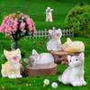 Mini Resin Cat Figurines Cute Realistic Cat Statue Miniature Animal Figures