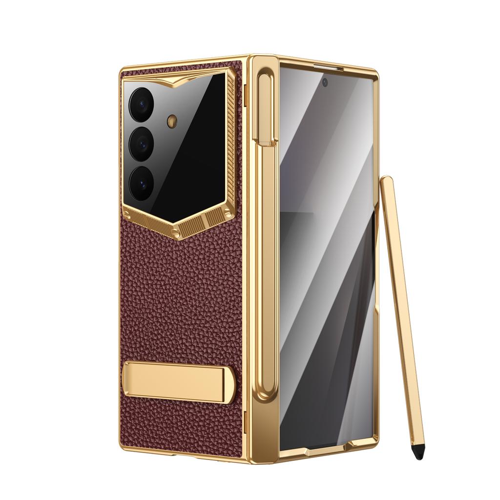 With Protector Glass For Samsung Galaxy Z Fold 8 7 6 5 4 TriFold Case Magnetic Wireless Charging Cover Shockproof Armor Film Pen