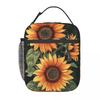 Sunflower Pattern Insulated Lunch Bag for Women Kids Portable Food Boxes Thermal Lunch Box Tote