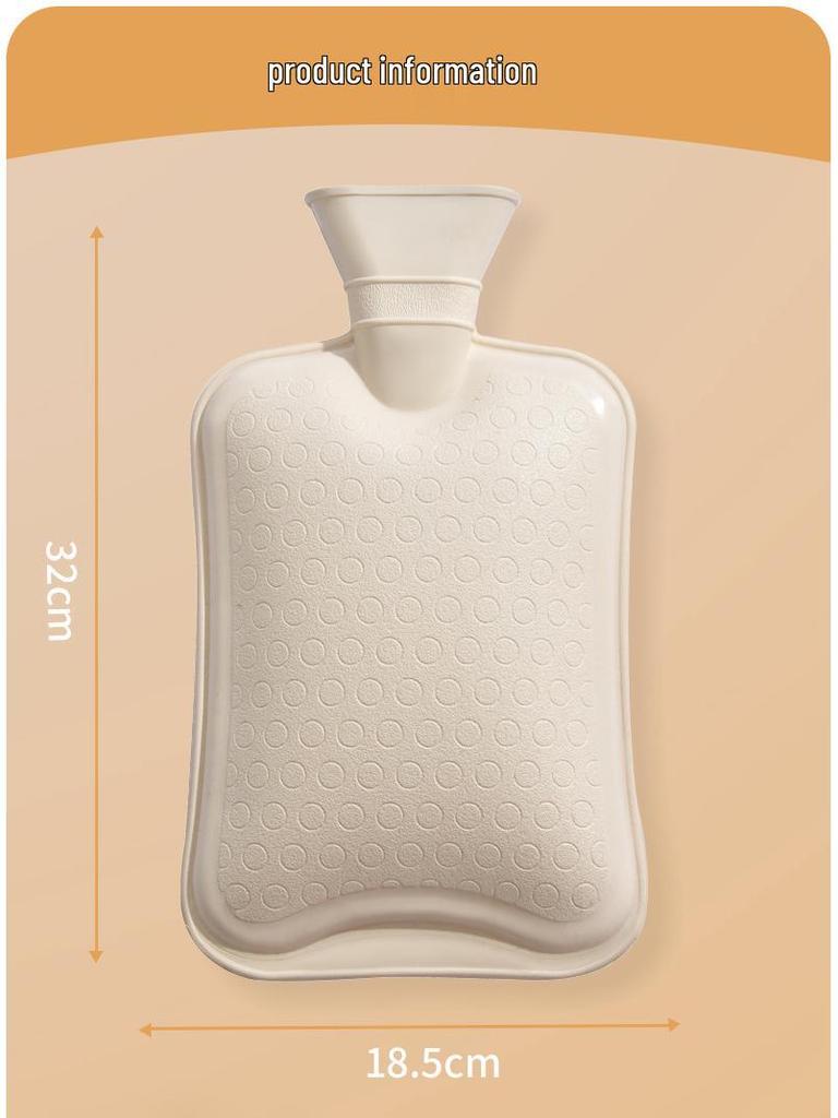 Cartoon Rabbit Flannel Hot Water Bottle with Plush Hand Warmer – Ideal for Students