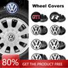 Pro VOLKSWAGEN VW Stylové středové krytky kol s nálepkami znaků - Pasuje na VW R/GTI, Golf 4, Polo, Beetle a další - Prémiové autodoplňky