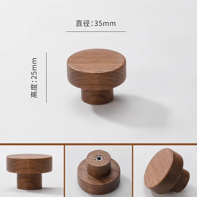 8pcs Wooden Drawer Handles - Sturdy Cabinet Knobs Designed for Single Hole Installation On Dressers, Wardrobes, Kitchen Cabinets