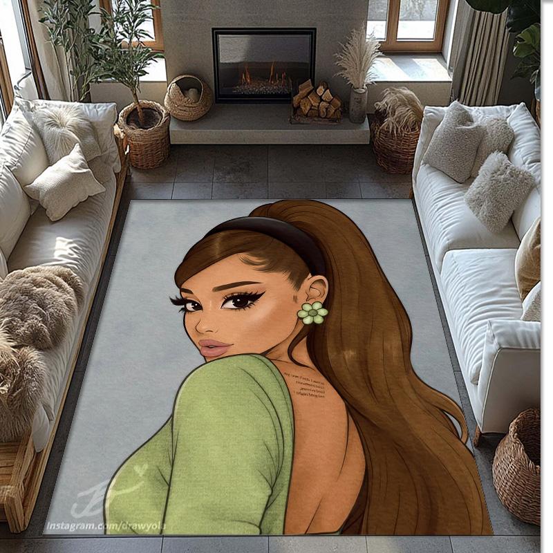 Weicher Kristall-Samt-Bodenläufer, Ariana Grande Anti-Rutsch Dekorativer Teppich, Plüsch-Bereichsmatte Für Innenraum Heimdekoration