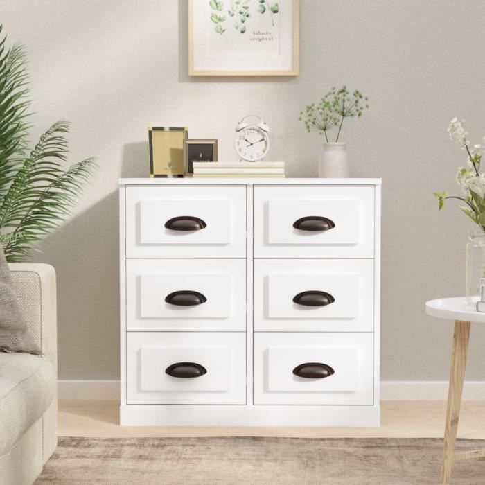 VidaXL Buffet blanc 70x35,5x67,5 cm bois d'ingénierie 816432