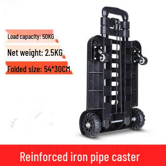 Portable Folding Trolley Cart for Package Pickup and Shopping, In Stock