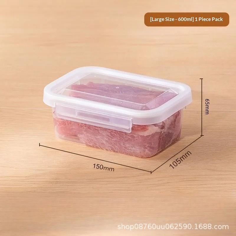 Portable Food Storage Box With Single Snap-On Cover Compartments For Sub-Packed Meat Onion Ginger Refrigerator Freezer Organizer