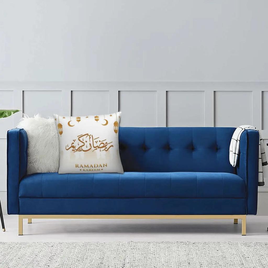 Eid Mubarak Ramadan Kareem Pillowcase Printing Polyester Cushion Cover Decorations Pillow Case Cover Living Room 40*40cm