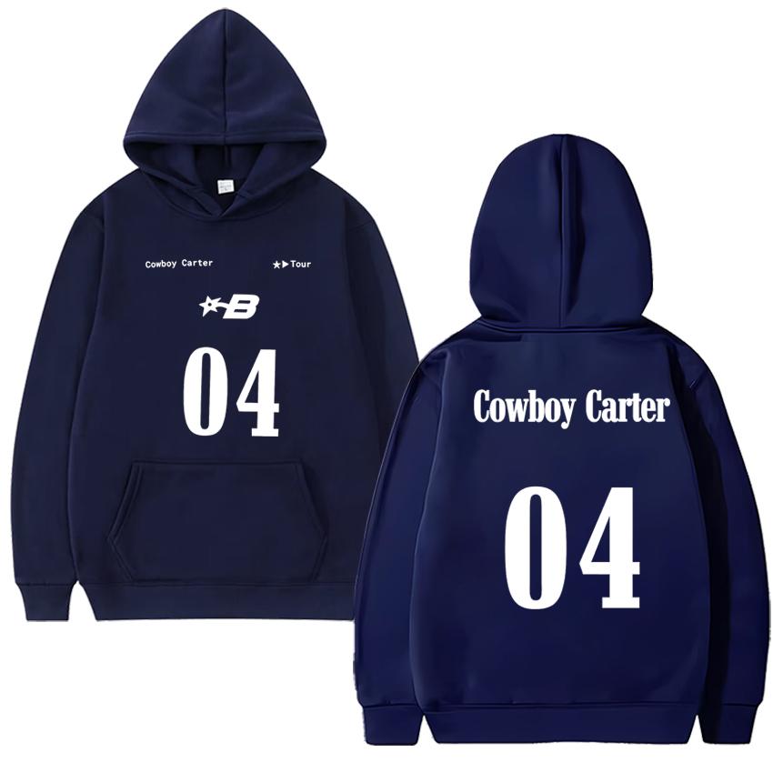 Hot Sale Beyonce Cowboy Carter Tour Printed Black Sweatshirt Unisex Harajuku Fashion Hoodie Men Women Fleece Casual Pullovers