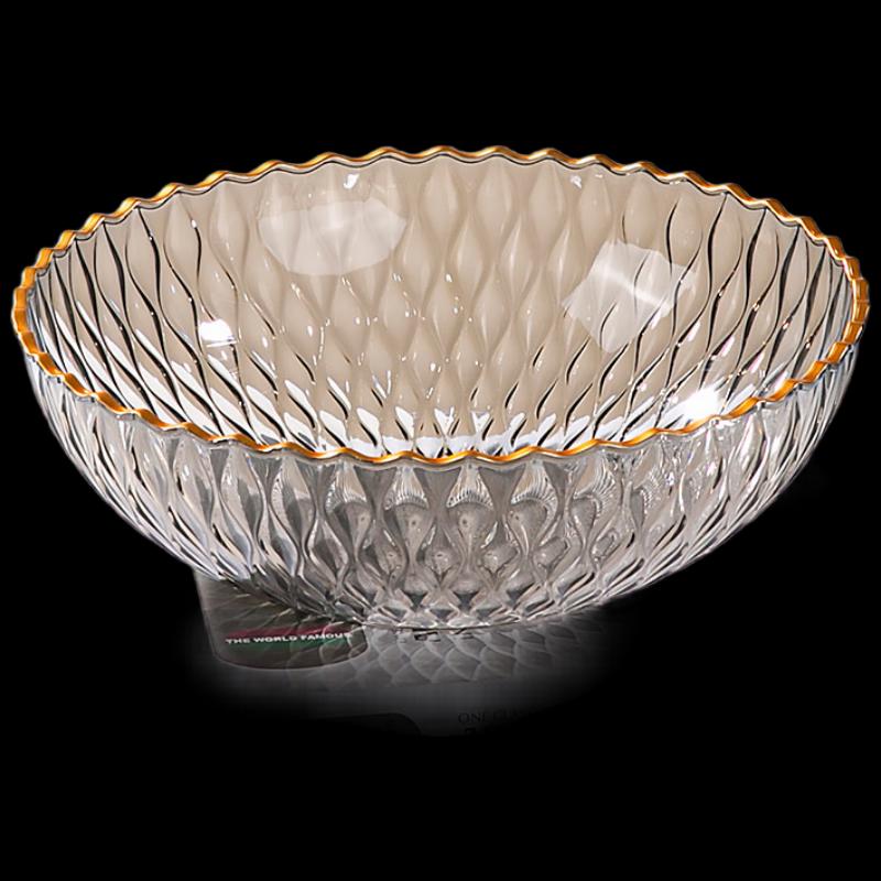 

Ruhan Transparent Gold-Rimmed Serving Tray Set