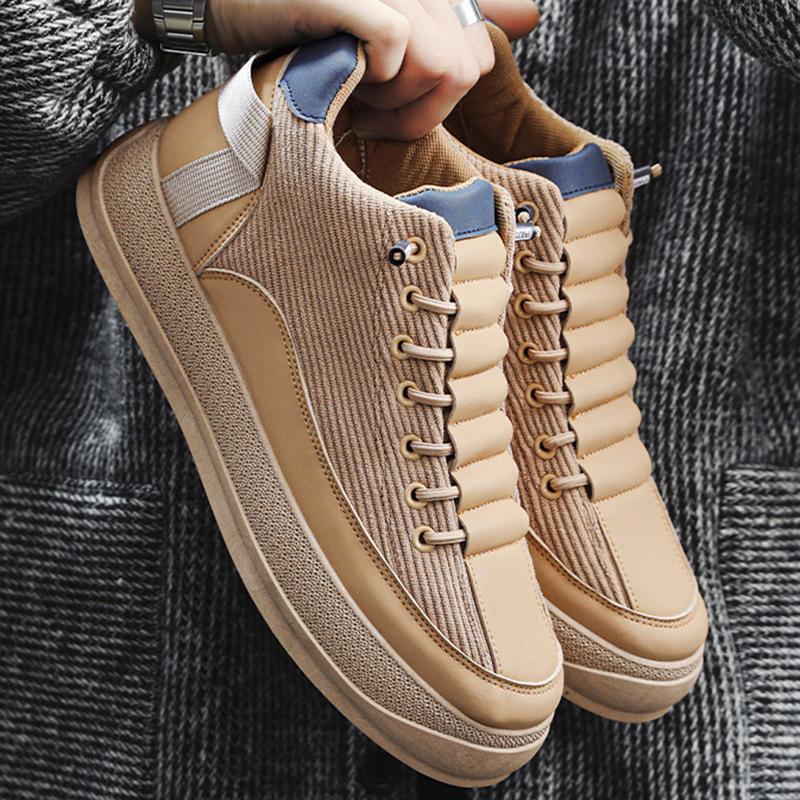 Modische, hoch geschnittene, verdickte, kältebeständige Herrenstiefel, sportliche, lässige Baumwollschuhe, rutschfest, bequem, warme Schneestiefel für draußen