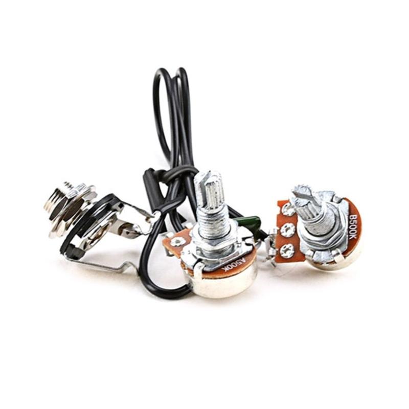 Single Coil Pickup Guitar Wiring Harness Kit for 3/4 String Cigar Box Guitar Part 1V1T Volume Tone Jack Replacement Part 1