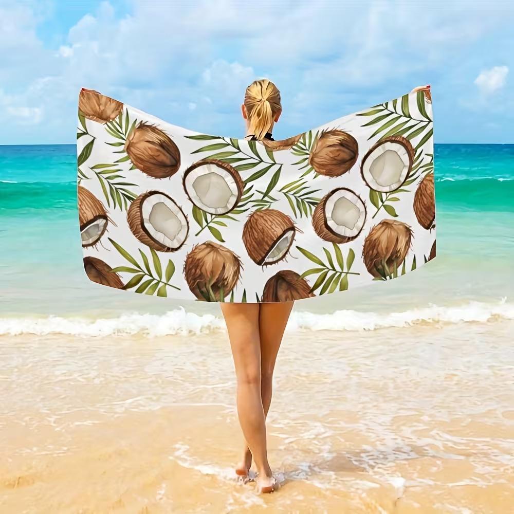 Beach Theme Beach Towel Starfish Shell Printing Microfiber Quick Drying Absorbent Large Bath Towel
