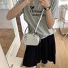 Mini Korean PU Leather Bag for Women  Silver Bowling Shoulder Bag  Girls Crossbody Bag  Fashion  Summer  New