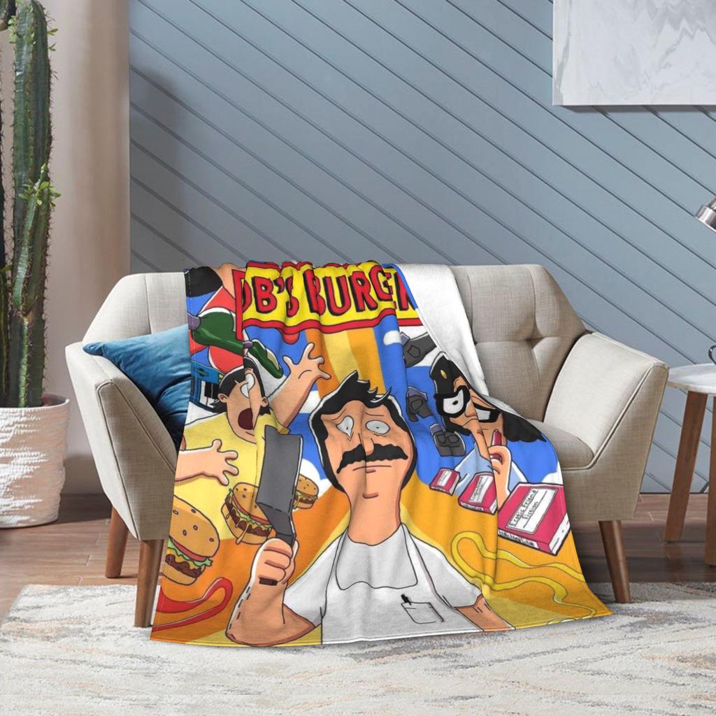Bobs Funny B-Burgers Blanket Multi-size Soft Fuzzy Plush  Throw Blankets for Sofa Couch and Bed