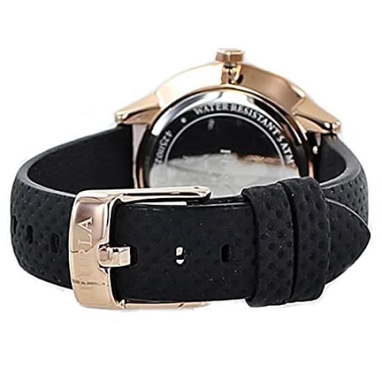 FURLA Metropolis Rose Gold Black Leather Calendar Display R4251102527 Watch [FURLA] Women's [Item]