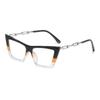 Women Luxury Designer Color Stitching Eyeglasses for Ladies Polygon Cat Eye Anti Blue Light Blocking Glasses Frame Optical Frame