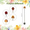 Floral Pattern Faux Leather Bookmark with Soft Rope Tassel Multi-Functional Bag Charm for School Students Stationery Supplies