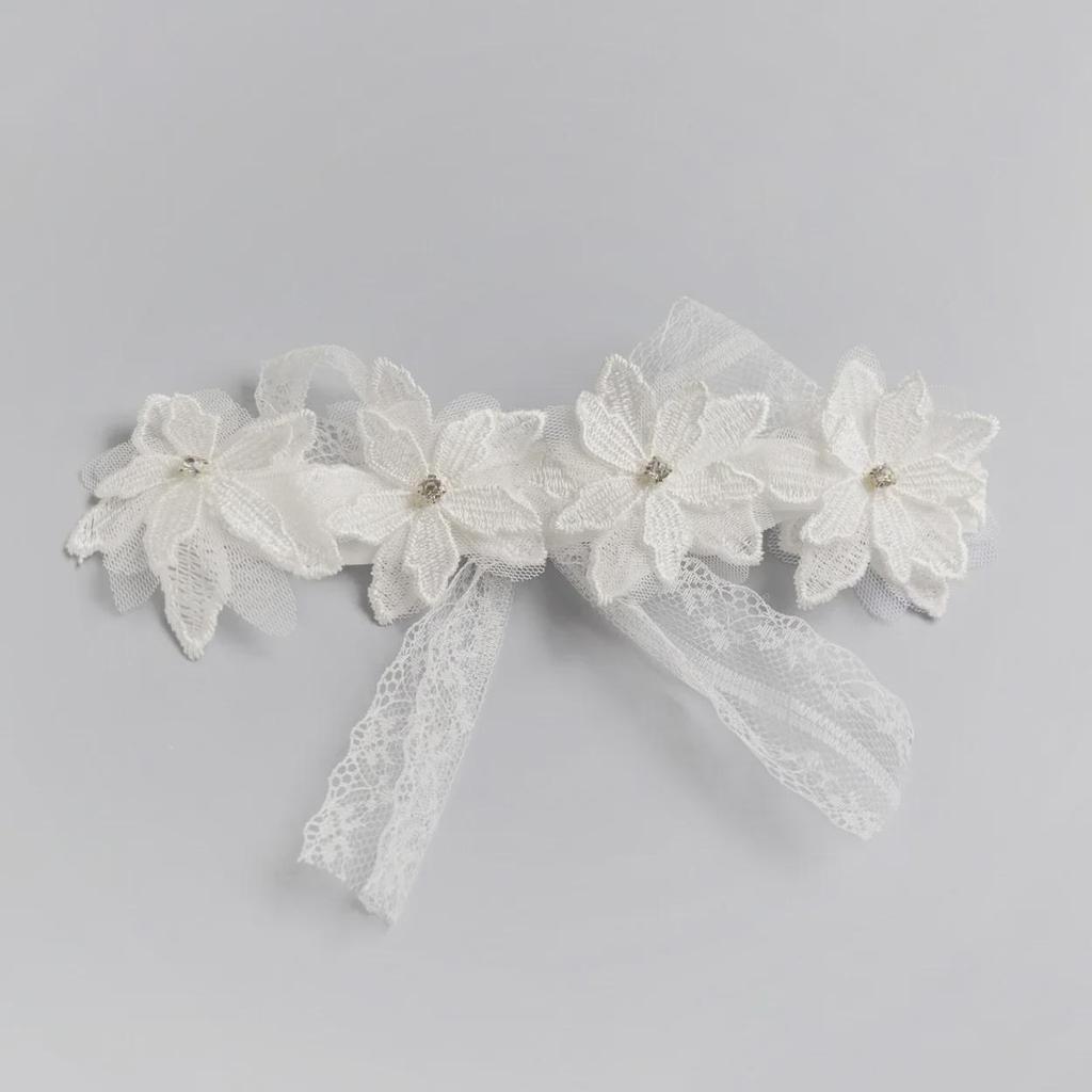 Bandeau Bébé en Dentelle Style Coréen - Design Cinq Pétales pour Nourrissons et Tout-Petits, Parfait pour les Photos et les Occasions Spéciales