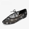 Mode Komfort Atmungsaktives Mesh Ballerinas Damen Luxus Kristalle Dekoration Mary Jane Schuhe Elegant Leichtgewichtige Weiche Sohle Freizeitschuhe