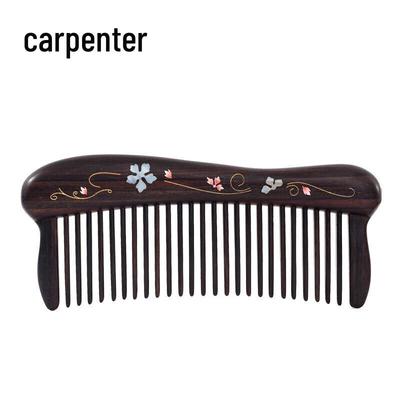 Tan Mujian Portable Striped Ebony Wooden Comb