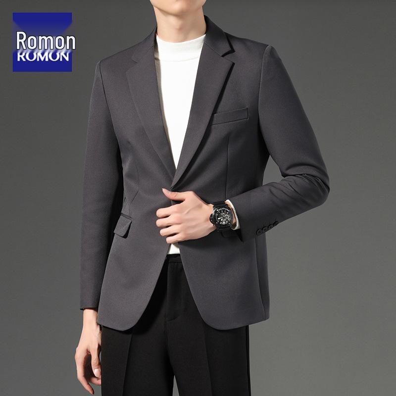 Romon Men's Slim Fit Blazer - Stylish Korean Trend for Spring & Autumn