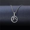 Kpop moda araña colgantes de Halloween cadena cruzada redonda collares para hombres Color plata cadena de cuello gótico pareja ropa de calle regalos