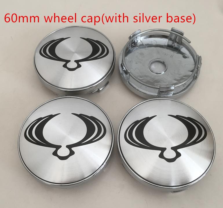 4pcs 56mm 60mm forSsangyong Car Emblem Wheel Hub Center Cap Badge Covers Sticker Styling Accessories