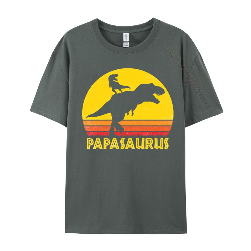 Design Papasaurus Fathers Day Tshrit Tops Shirts Special Premium Cotton TShirt Vintage T Shirts Plain
