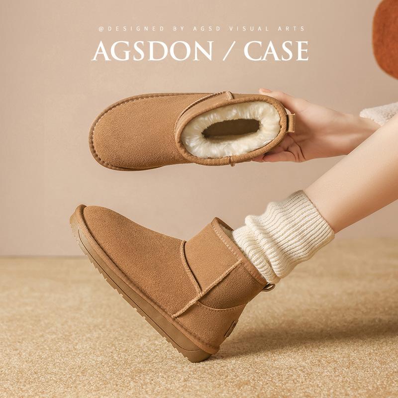 Snow boots short tube new winter velvet thickened short boots platform bread cotton shoes