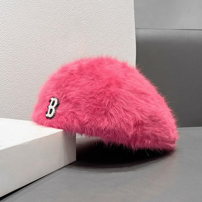 

Плюшевый берет с кроликом, детский, осенне-зимний, для уменьшения возраста, для маленького лица, универсальный, износостойкий, кепка с козырьком Adult (56-58cm)