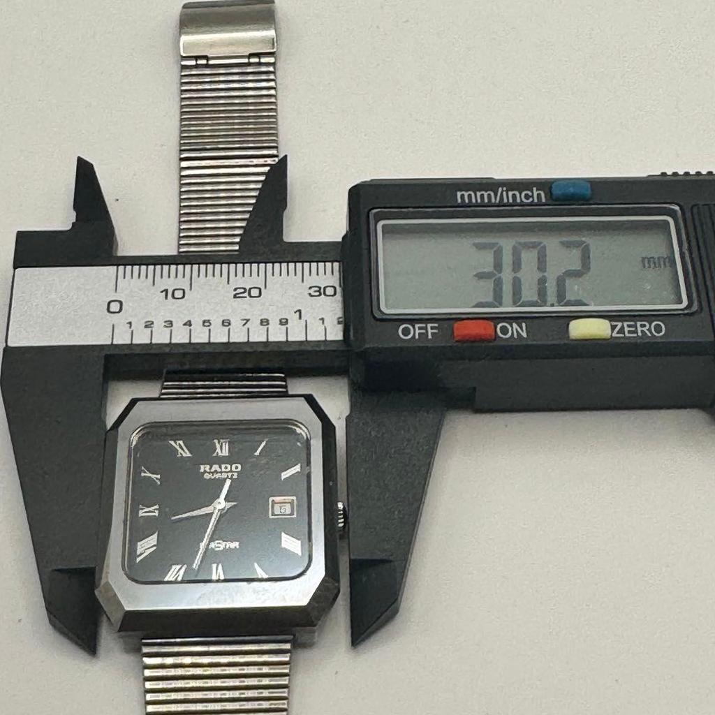 Used [Battery Replaced] Working Item RADO Watch Men's Date Quartz Silver Black