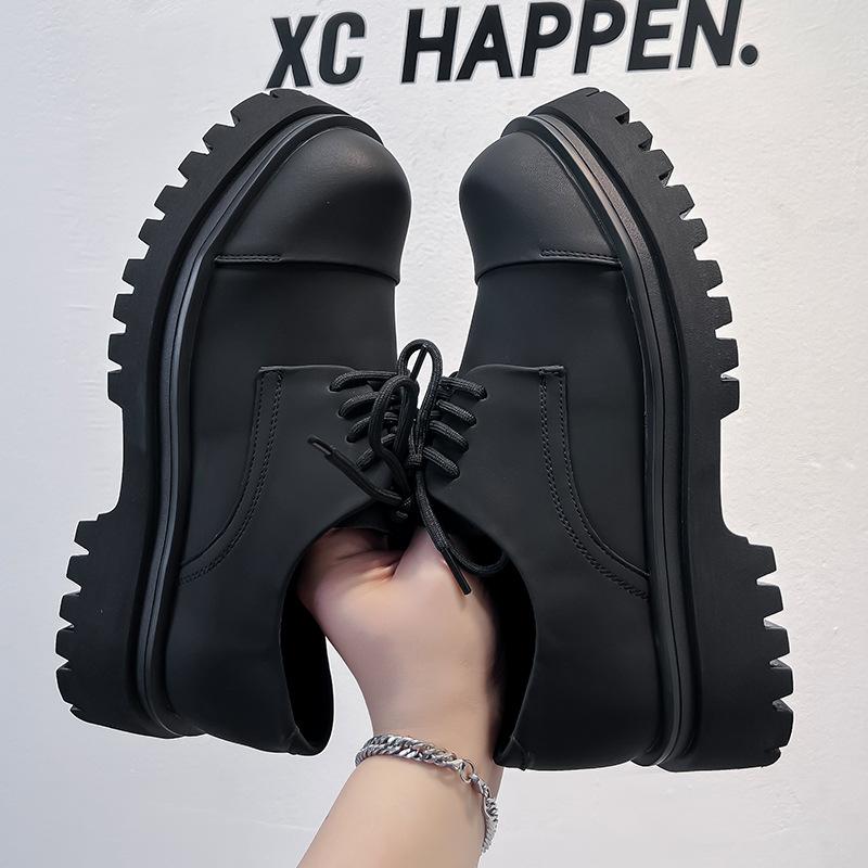 2024 new men's lace-up retro trend casual board shoes anti-velvet matte low-top British style tooling shoes 1802-A