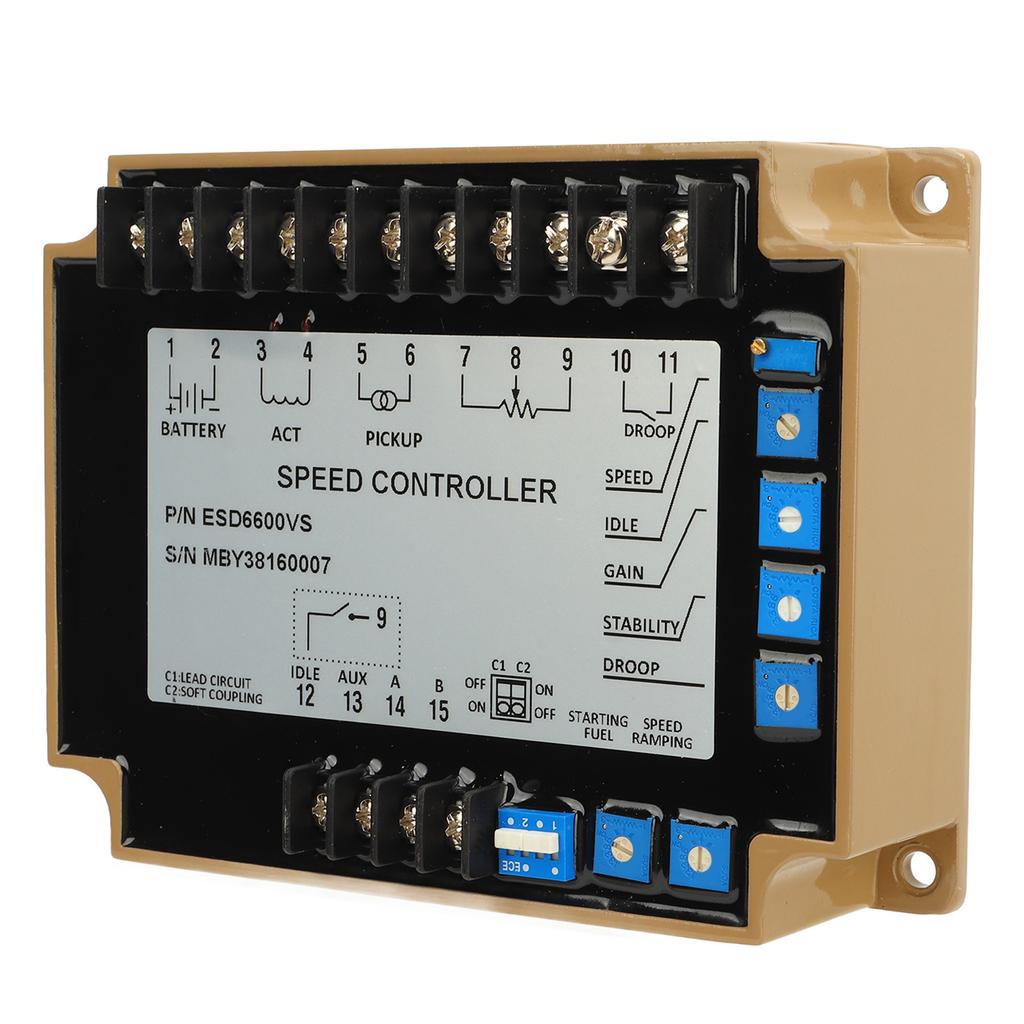 Electronic Speed Governor ESD6600VS Reverse Voltage Protection Generator Engine Speed Controller 12‑24 VDC