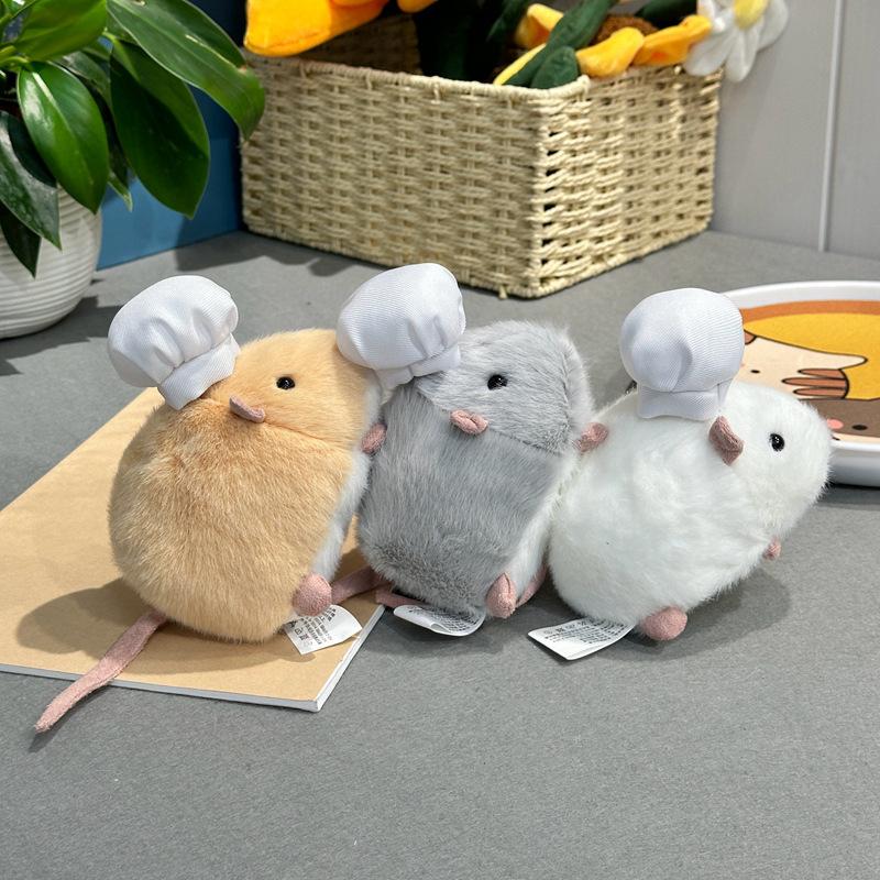 Fluffy Stuffed Hamster Plush Toy Soft Kawaii Rat Doll Cute Stress Relief Sleep Companion for Children Bedside Nap Pillow