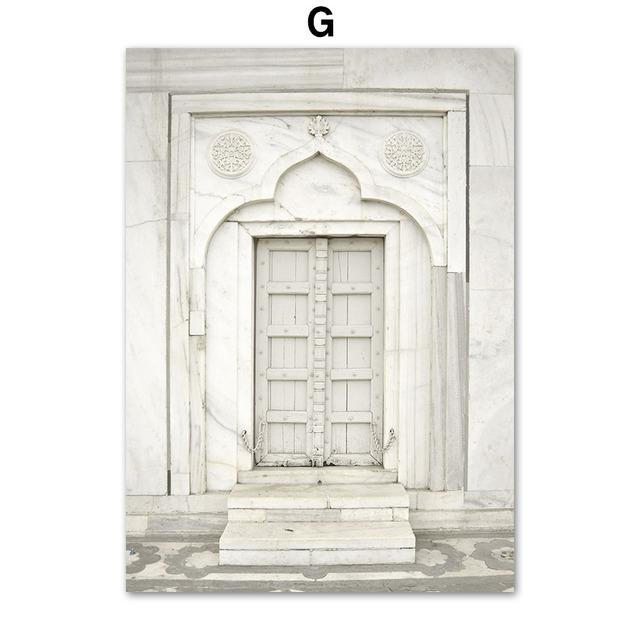 Mezquita islámica Marruecos Corán galería puerta cuadro sobre lienzo para pared carteles nórdicos e impresiones fotos de pared para decoración para sala de estar
