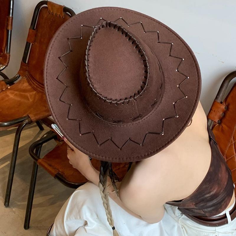 Western Cowboy Hat, Summer, Breathable, Travel Hiking Sun Hat, Big Head Circumference, American Spicy Girl, Female Knight, Sun Hat