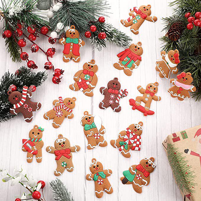 Multi-piece Gingerbread Men Christmas Ornaments: Free Combination for Tree, Fireplace, Home & Party Decor