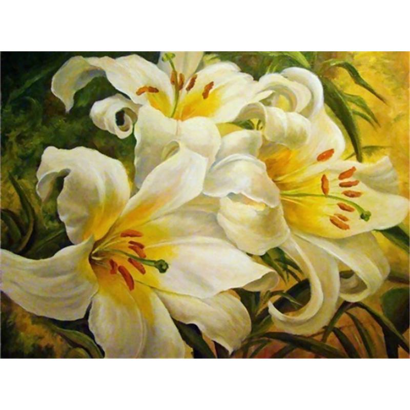 

Новый 5D DIY алмазная живопись цветок лилии Алмазная вышивка пейзаж вышивка крестом полная круглая дрель ремесла домашний декор подарок Full Round 15x20CM