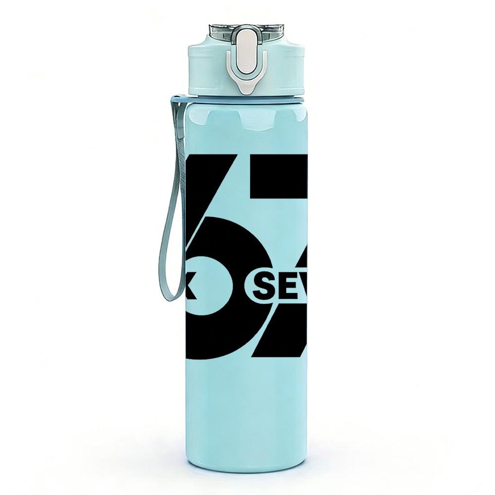 1PC Six Seven Monochrome Number Logo 750ml Color Plastic Sports Water Bottle Leakproof Flip Straw Lid Suitable for Sports Office Home Use