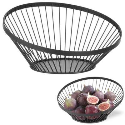 Wire Fruit Bowl Basket Black with Matte Coating, Diameter 280 Mm Hendi 427088