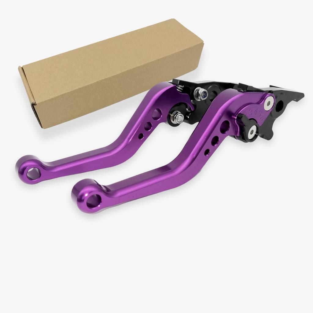 Motorbike Brake Lever,1 Pair Universal Adjustable Aluminum Modification Double Disc Clutch Brake Levers for Most Motorcycle Scooter Electric Bike