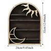 Wooden Material Wood Storage Shelf Moon Design Bohemian Style Crystal Shelf Crescent Sun Design Vintage Style Display Rack