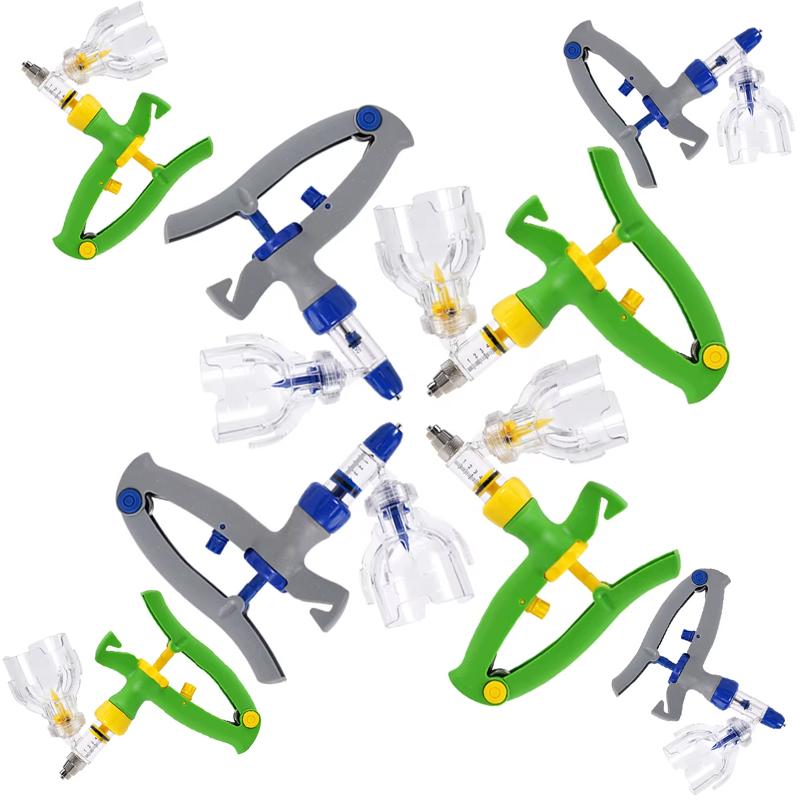 Animal Automatic Injector With 10pcs Needles Farm Poultry Adjustable Vaccine Syringe Pig Cattle Sheep Chicken Veterinary Product
