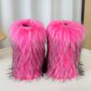 Evropské a americké přeshraniční vysoké ploché nadýchané boty zimní teplé sněhule dámské y2k pikantní dívčí středně vysoké imitace mývalí srsti