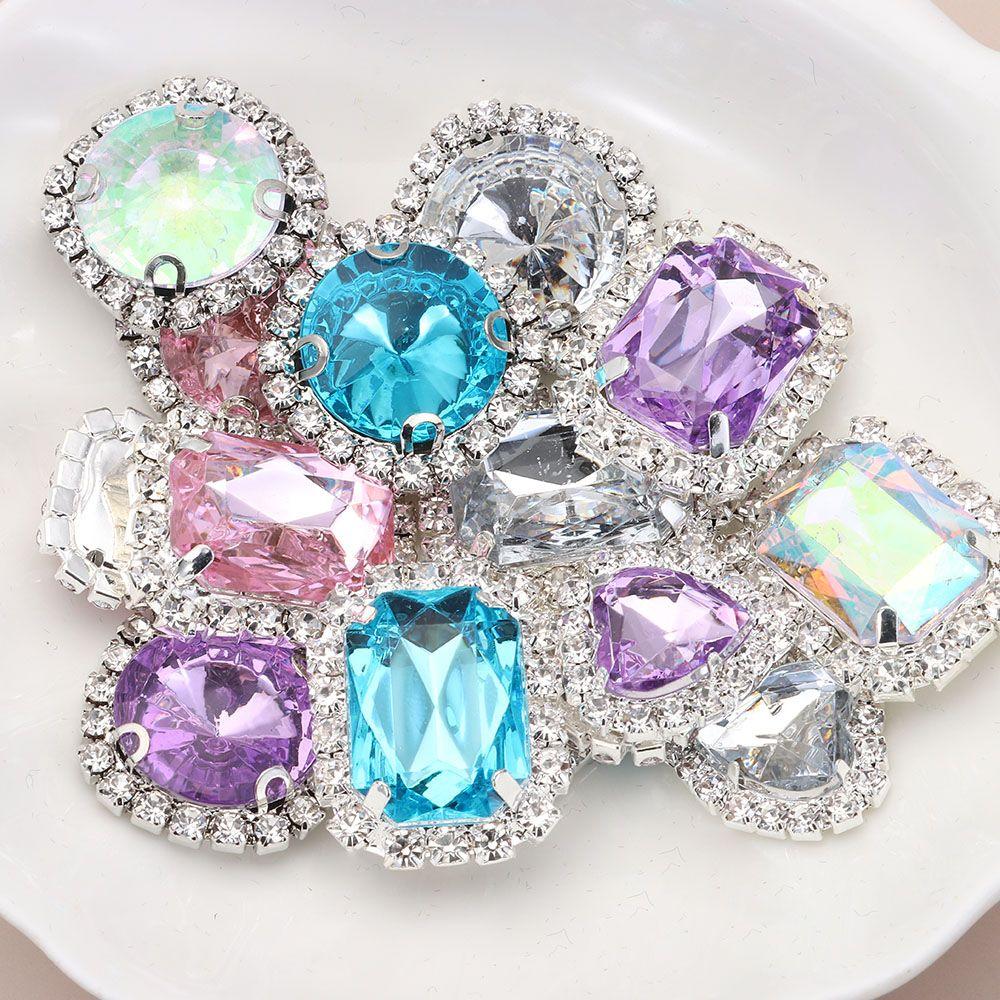 Garment Decorative Bow Accessories Sparkling Crystal Scrapbooking Acrylic Rhinestone Sewing Button