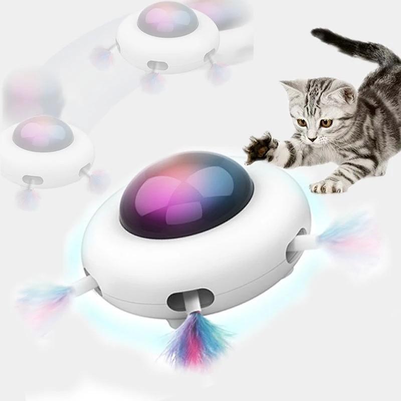 Automatische Federangel Katzenspielzeug Kätzchen Katze Interaktive Aktivität Elektrisches Verrücktes Spielzeug Intelligent USB Wiederaufladbares Haustierspielzeug