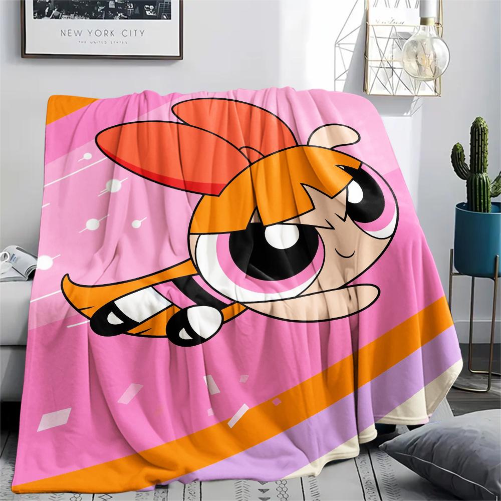 

Powerpuff Girls Character pattern Flannel Blanket, High quality Comfortable for All Seasons, Home Decor, Warmth and Comfort, Perfect for Gifts. 80cm x 120cm