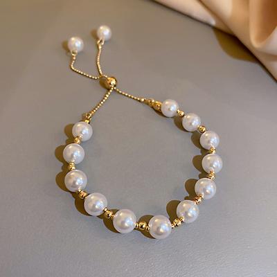 2023 Simple Adjustable Tassel Pearl Bracelet for Women Versatile Stylish Solid Color Bracelets Handicrafts New Charm Zircon