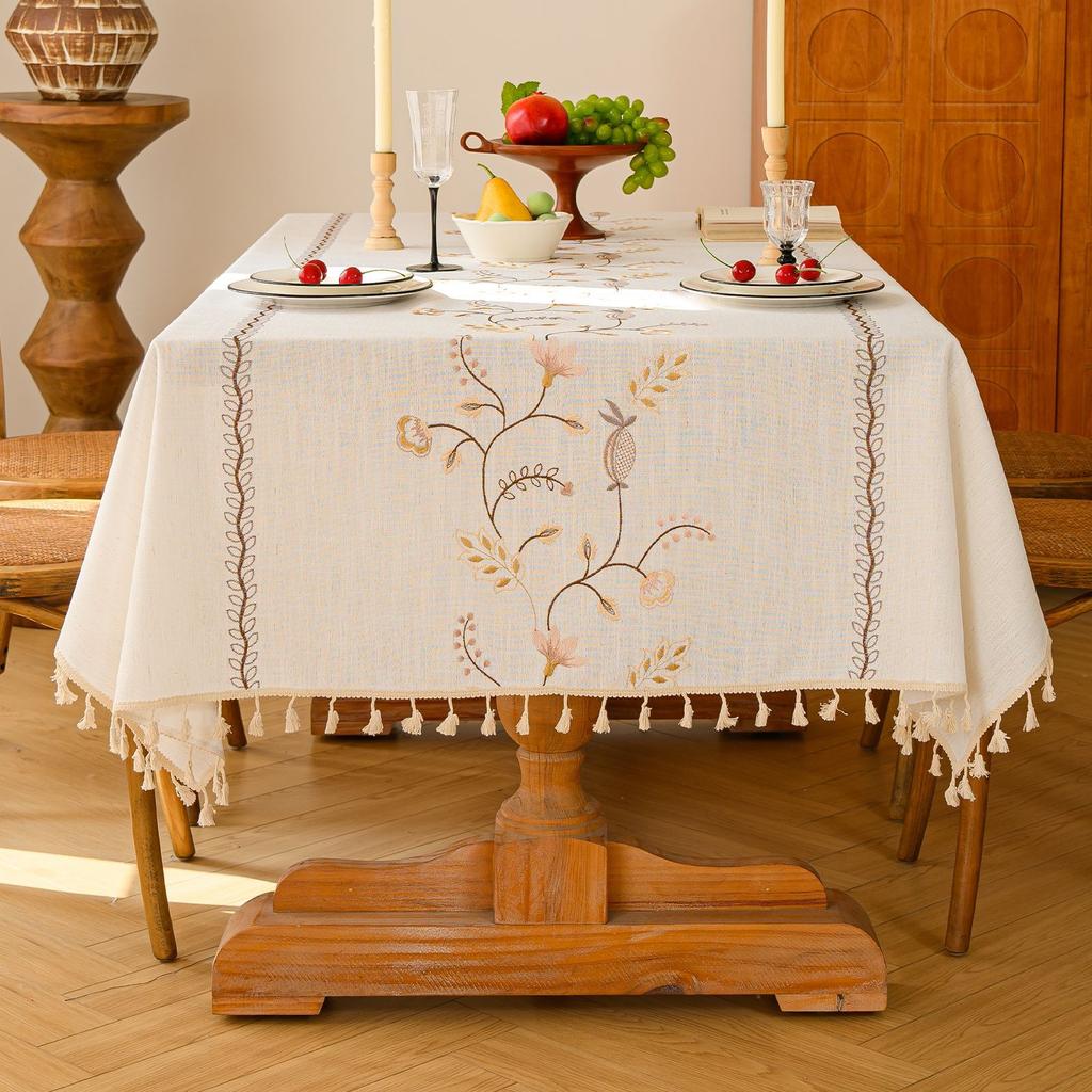 High-End Atmosphere Amazon Light Luxury Embroidered Tablecloth Retro American Decorative Rectangular Table Cloth