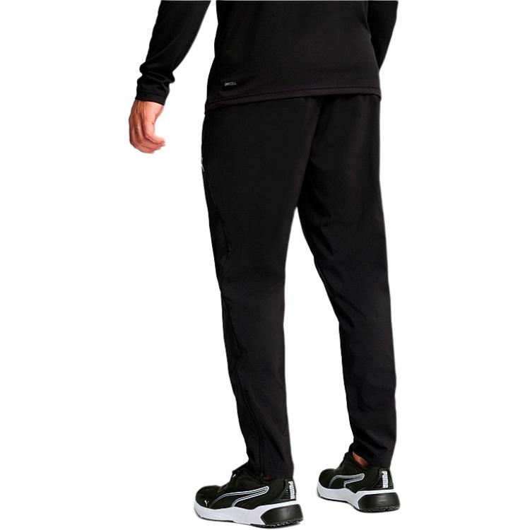 Puma Logo Breathable Versatile Simple Straight Leg Knitted Sports Pants Men Pants Black 527371-01